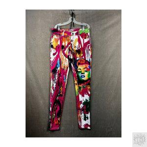 Unbranded Jogger Colorful Graffiti Print Women Pants Pockets Stretch Pre-Owned 1