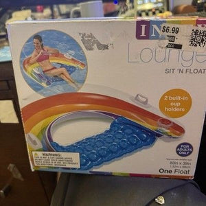 Intex Sit N' Float 60x39" Swimming Pool Lounger Water Float 2 Cupholders Rainbow 2