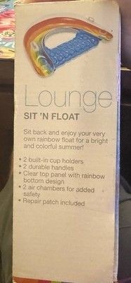 Intex Sit N' Float 60x39" Swimming Pool Lounger Water Float 2 Cupholders Rainbow 5