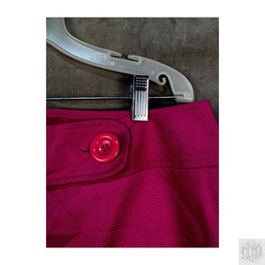 Dalia Bright Pink Women's Casual Ankle Pants with Button Detail 4