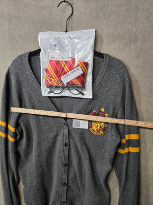 Harry Potter Gryffindor Cardigan Sweater Costume Set Tie Glasses Hogwarts 2