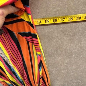 Rainbow Stripe Wrap Dress Womens XS Multicolor Fit & Flare Short Sleeve V Neck 3