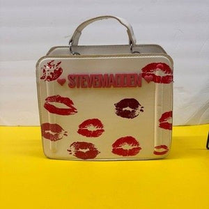 Steve Madden Satchel Bag White Red Kiss Print Top Handle Pre-Owned Good Conditio 4