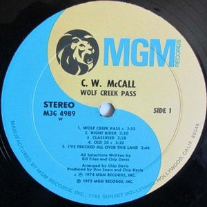 C W McCall Wolf Creek Pass Vinyl LP Record Used Country Music 5