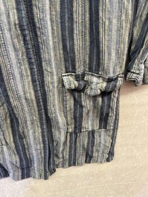 BDG Jacket Mens Medium Gray Black Striped Hooded Lightweight Boho Beach Hippie 5