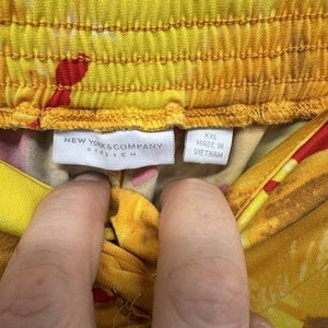 New York & Company Pants Womens 2XL Yellow Orange Floral Wide Leg Lounge Beach 5