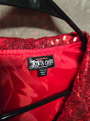 Nickelodeon JoJo's Closet Girls Red Sequin Moto Jacket Size 14/16 XL 2