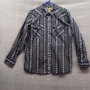 Wrangler Shirt Mens XL Western Pearl Snap Aztec Stripe Long Sleeve Rodeo 5