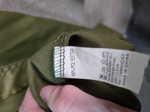 Military Style Olive Green Double Breasted Belted Trench Coat Size M 2