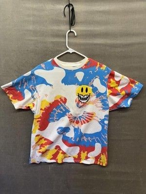 Makobi Shirt Mens XL Multicolor Smiley Face Graphic Embroidered Streetwear Tee 3