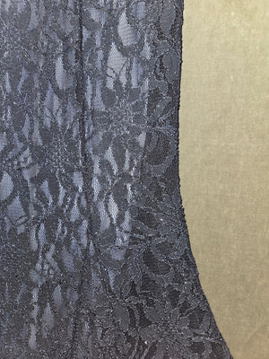 Morgan & Co Silver Gray Glitter Lace Mermaid Prom Gown V-Neck Open Back Size 6 3