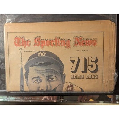 The Sporting News Hank Aaron 715 Home Runs Babe Ruth Issue April 20 1974 Vintage