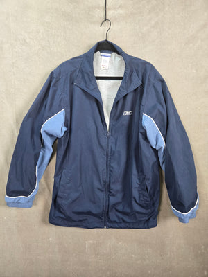 Reebok Men's Navy Blue Colorblock Zip Windbreaker Jacket Size XL 1