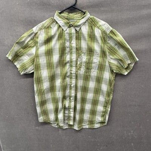 Columbia Shirt Mens Medium Green Plaid Omni-Wick Short Sleeve Button Up Outdoors 2