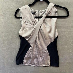 Alfani Tank Top Womens Small Sleeveless Drape Front Blouse Chic Petite Work Shir 3