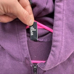 Adidas Hoodie Youth Small Purple Full Zip Sleeve Logo Athletic Sweatshirt 4