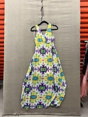 Romeo & Juliet Couture Dress Womens Small Multicolor Maxi Sleeveless V Neck USA 5