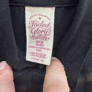 Faded Glory Shirt Girls Small 6-6X Black Sleeveless Button Down School Top 3
