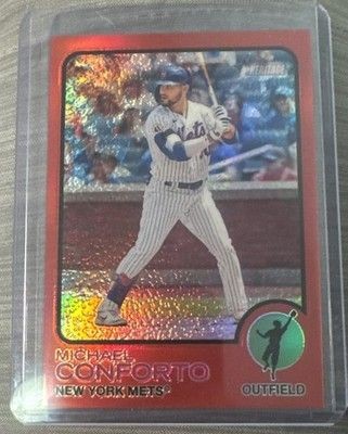 Michael Conforto 2022 Topps Heritage Red Refractor /573 #231 New York Mets