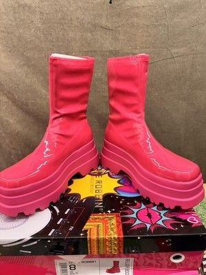 Cape Robbin Womens Boots Pink Beluga Bootie Platform Chunky Lug Sole Size 8 New 3