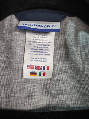 Reebok Men's Navy Blue Colorblock Zip Windbreaker Jacket Size XL 2