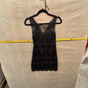 Armani Exchange Lace Tank Top Womens Petite 0 Black Sheer Lined Sleeveless 3