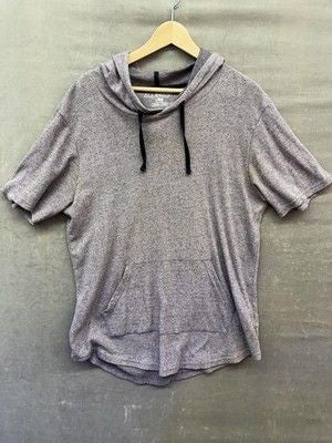 Allisandy Hoodie Pullover Shirt Mens Large Short Sleeve Kangaroo Pocket Soft 2