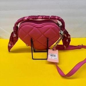 Juicy Couture Quilted Heart Crossbody Bag Pink Scarf Wrap Handle New with Tags 5
