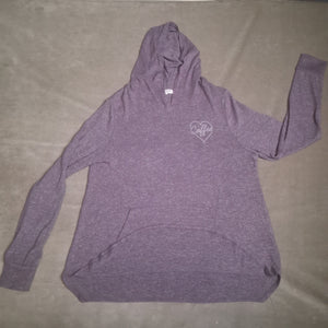Grayson Threads Women's Purple Coffee Heart Graphic Hooded Sweatshirt XXL 1