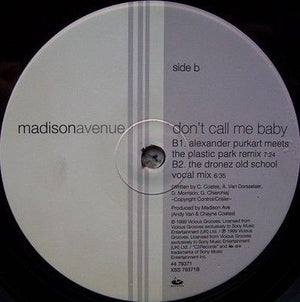 Madison Avenue Don't Call Me Baby 12 Inch Vinyl Record Used Dance Music 4