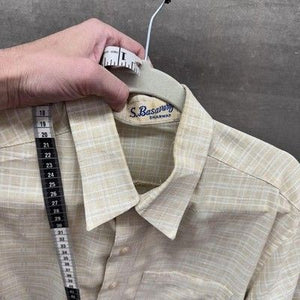 S Basavary Shirt Mens Large Plaid Short Sleeve Button Up Pocket Lightweight 3