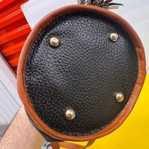Dooney & Bourke Vintage All Weather Leather Colorblock Bucket Bag Navy Burgundy 4