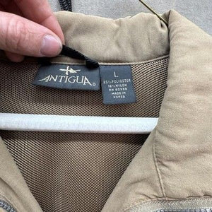 Antigua Pullover Jacket Mens Large Tan Quarter Zip Mesh Lined Doral Tesoro Golf 3