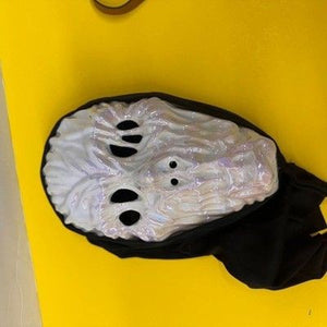 Ghost Face Iridescent Pearl White Melting Mask World Scream Costume Accessory 2