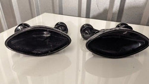 2 Art Deco 1930’s Vintage LE Smith Black/ amythest glass double candle holders 5