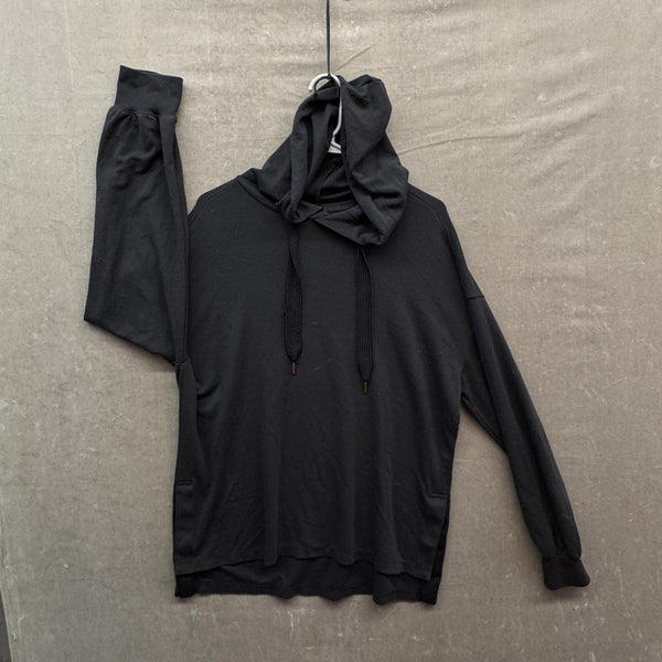 Avia Hoodie Womens Large Black Cowl Neck Lightweight Modal Blend Soft Pullover